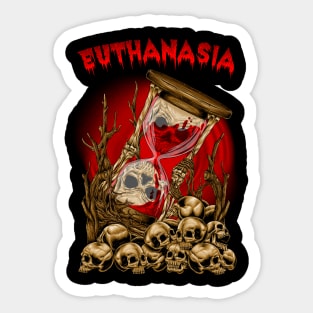 Red Skull Hourglass Sticker